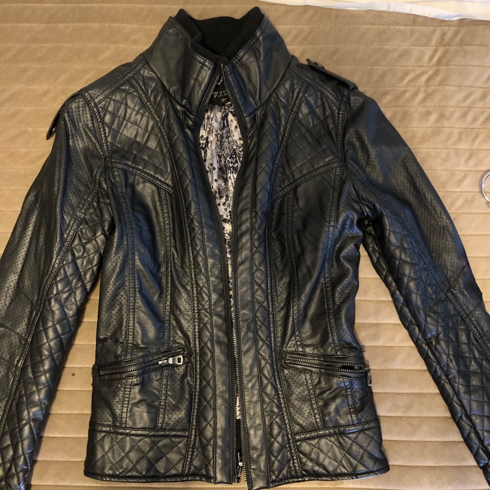 Guess moto jacket faux leather